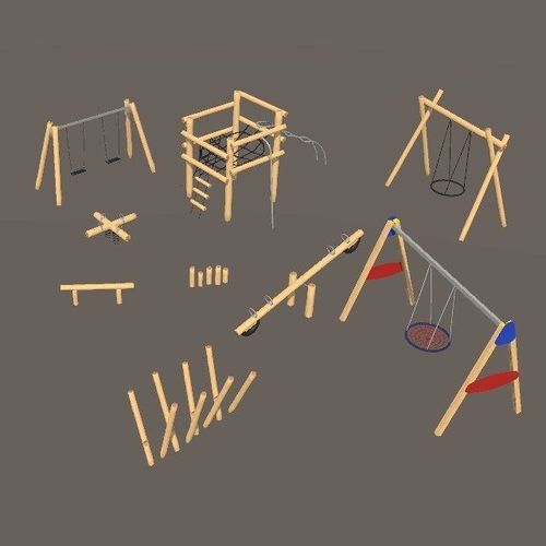 3D model Wooden playground VR / AR / low-poly | CGTrader