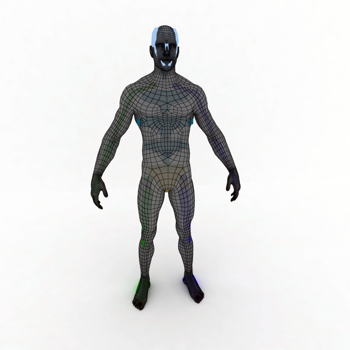 Rigged Male Muscular GAME READY 3d model Low-poly 3D model_4