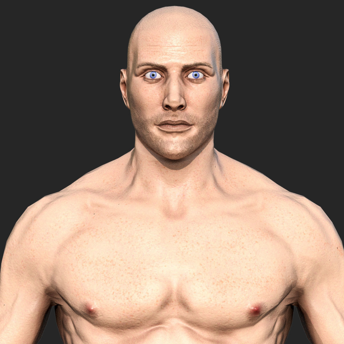 Rigged Male Muscular GAME READY 3d model Low-poly 3D model_6