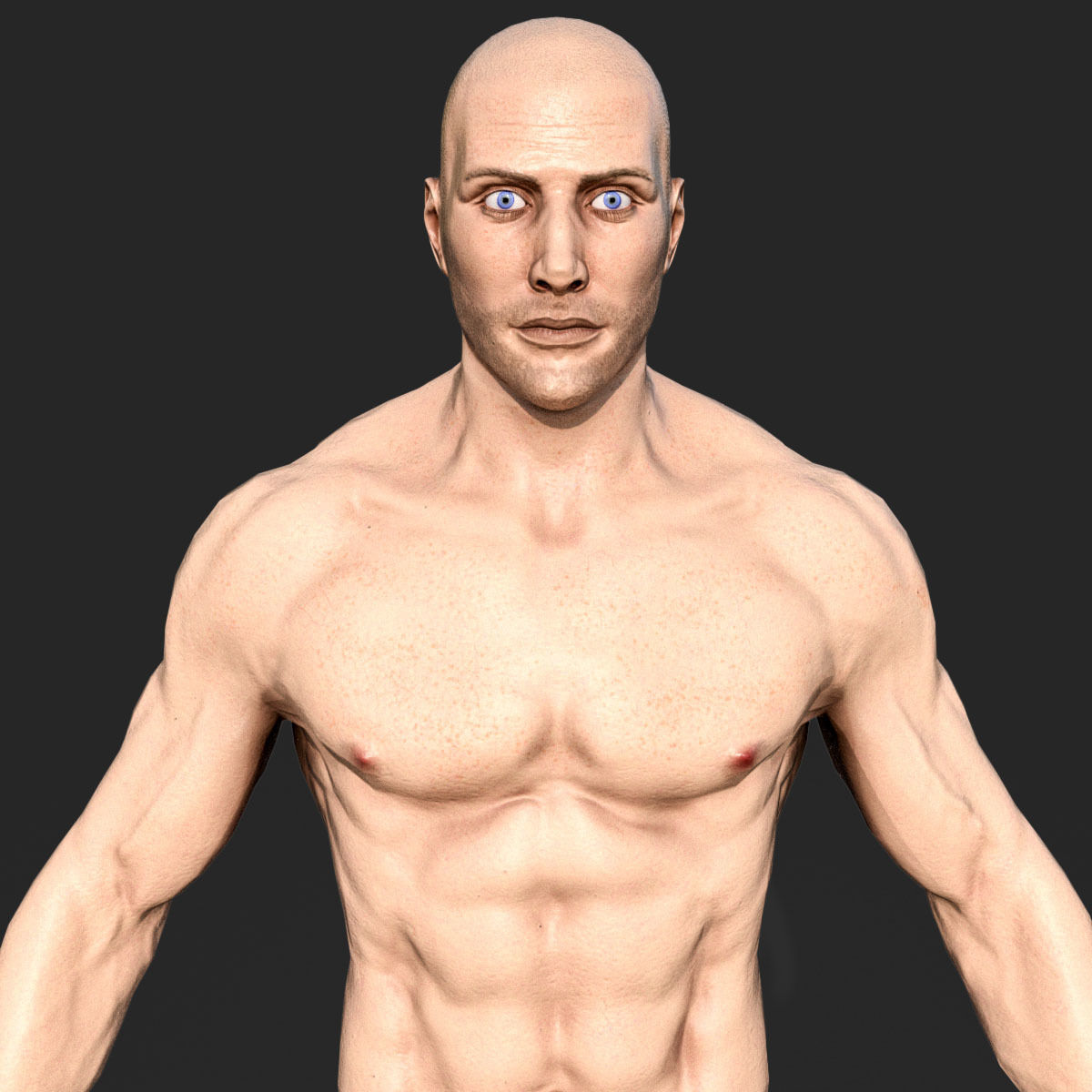 Rigged Male Muscular GAME READY 3d model Low-poly 3D model_7