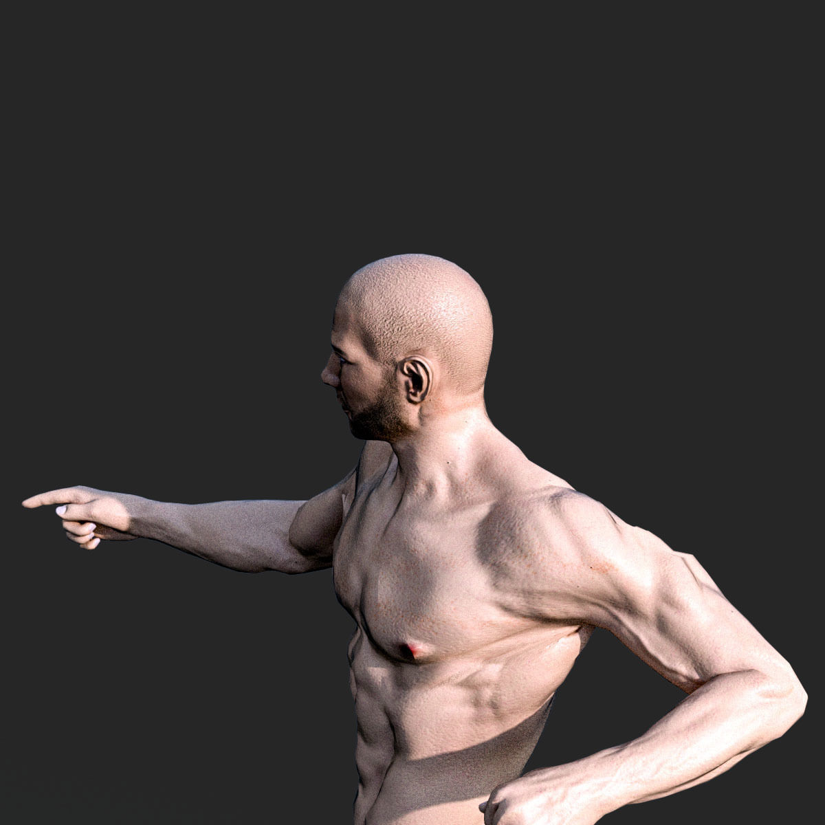Rigged Male Muscular GAME READY 3d model Low-poly 3D model_12