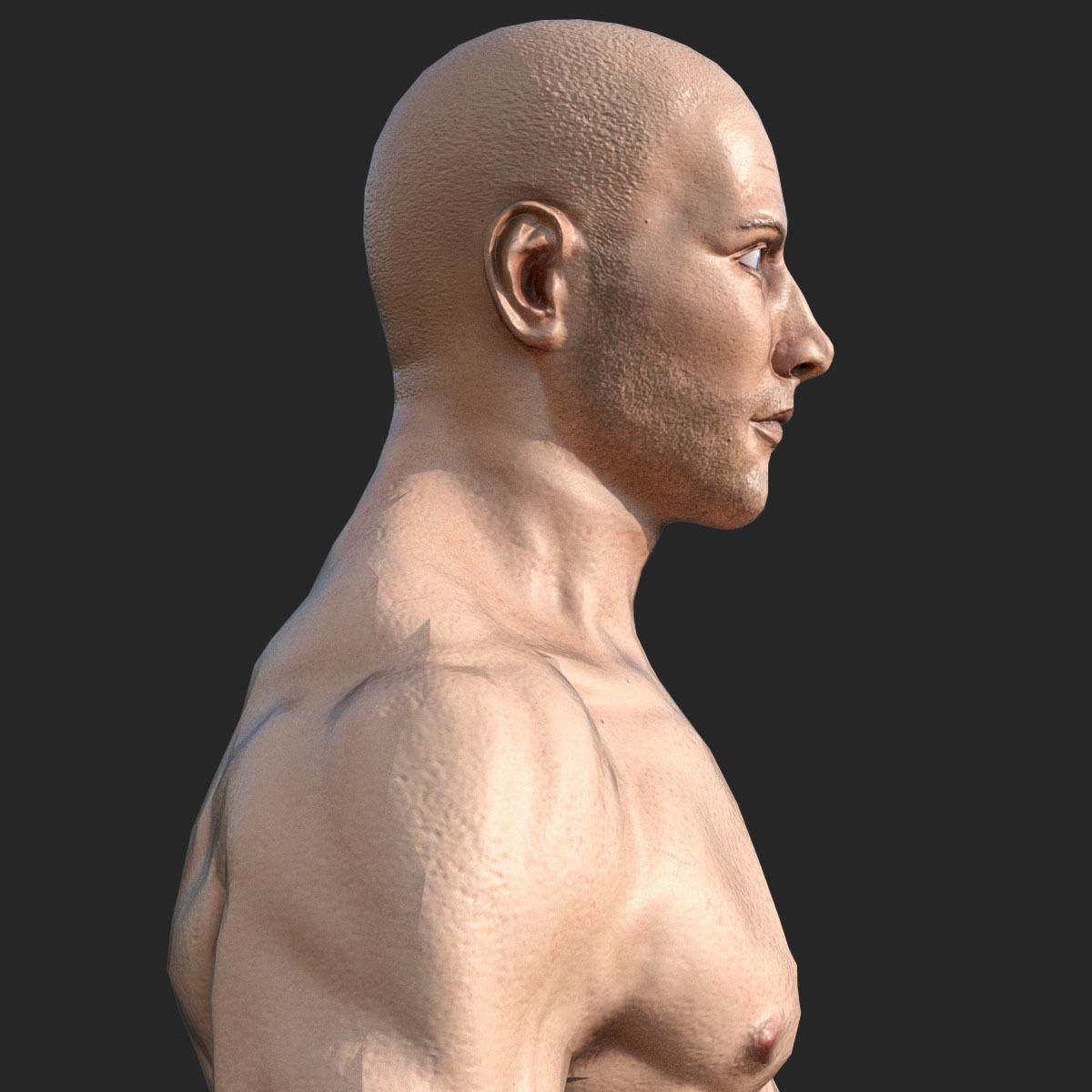 Rigged Male Muscular GAME READY 3d model Low-poly 3D model_9
