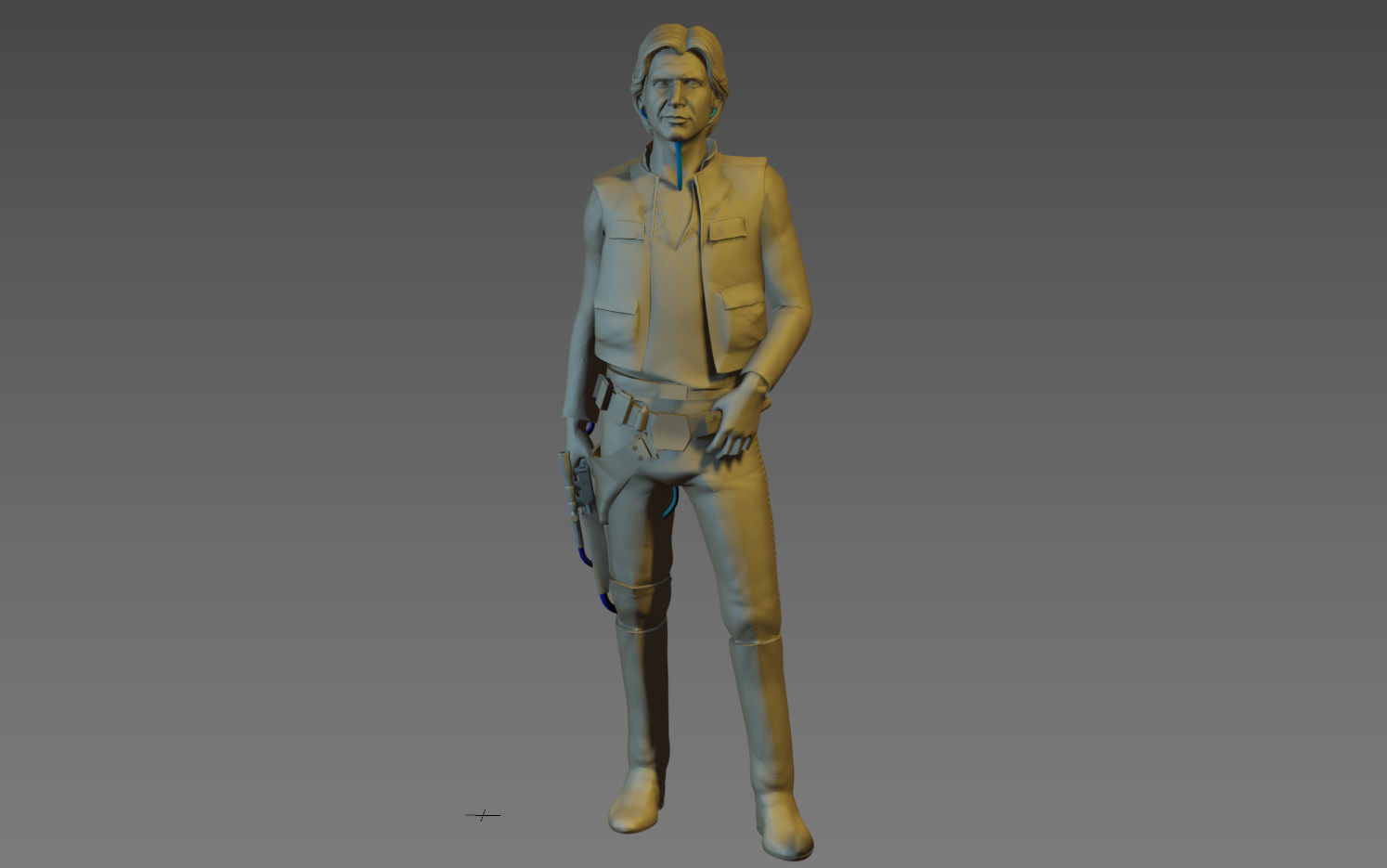 Han Solo HQ 1-6 Scale  30cm 3D print model_12