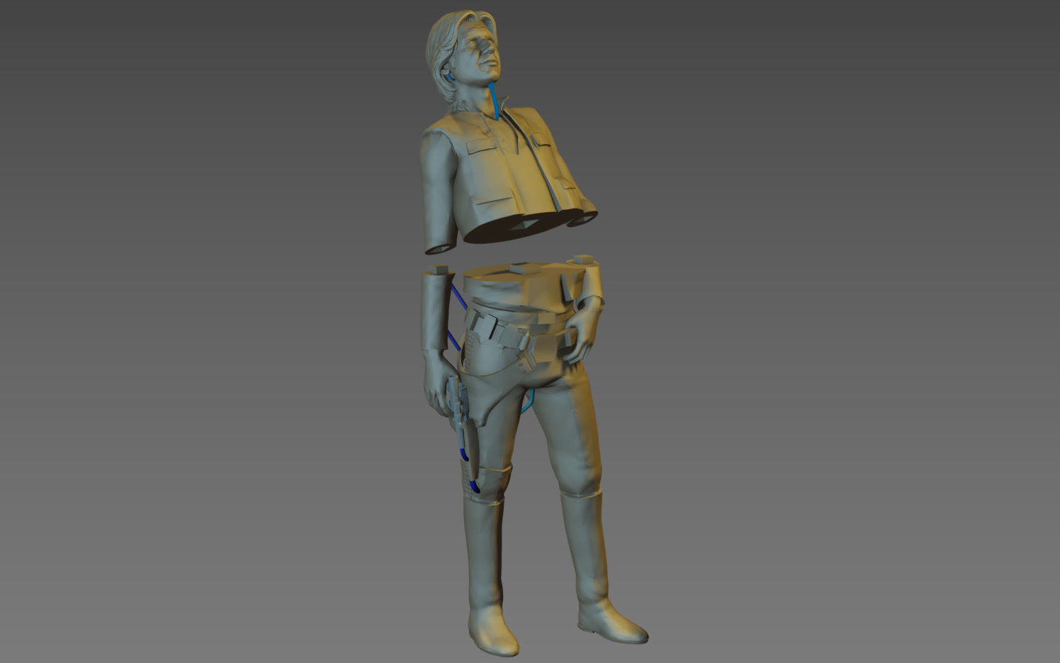 Han Solo HQ 1-6 Scale  30cm 3D print model_13