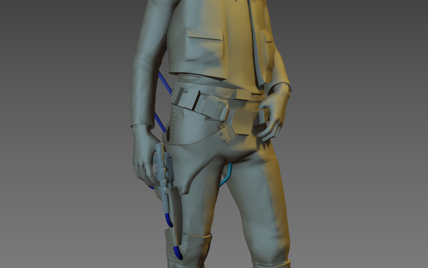 Han Solo HQ 1-6 Scale  30cm 3D print model_9