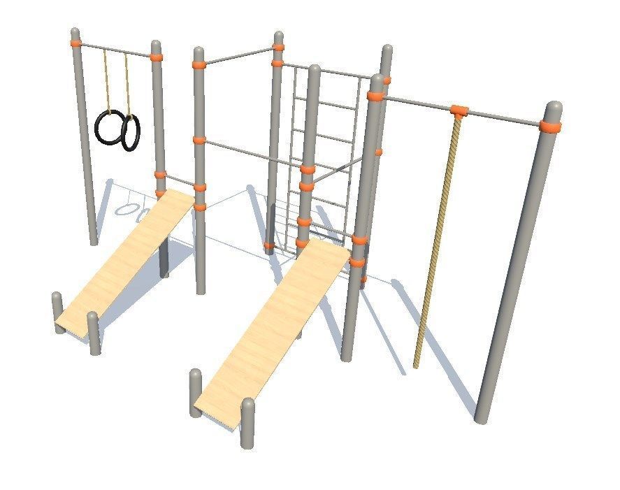 Training ground Low-poly 3D model