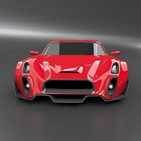 Retrone sportscar concept 3D model_2
