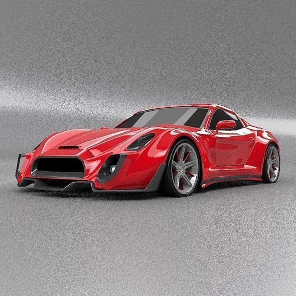 Retrone sportscar concept 3D model_3