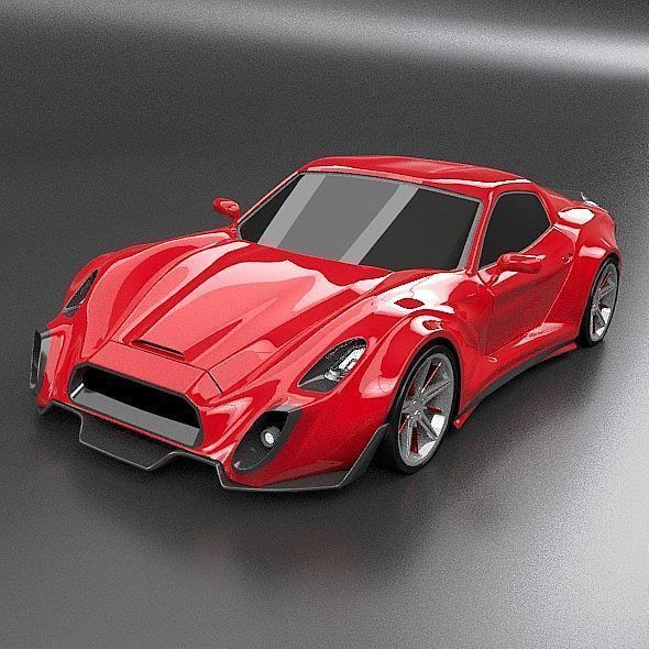 Retrone sportscar concept 3D model_1