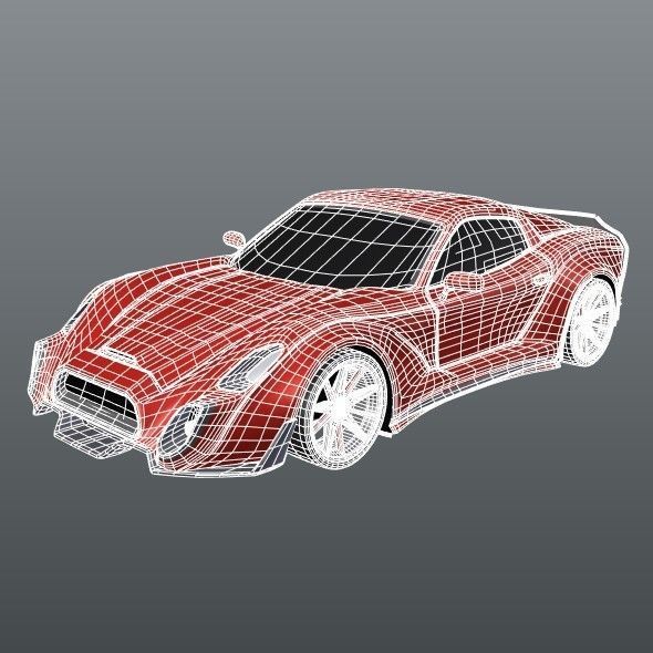 Retrone sportscar concept 3D model_9