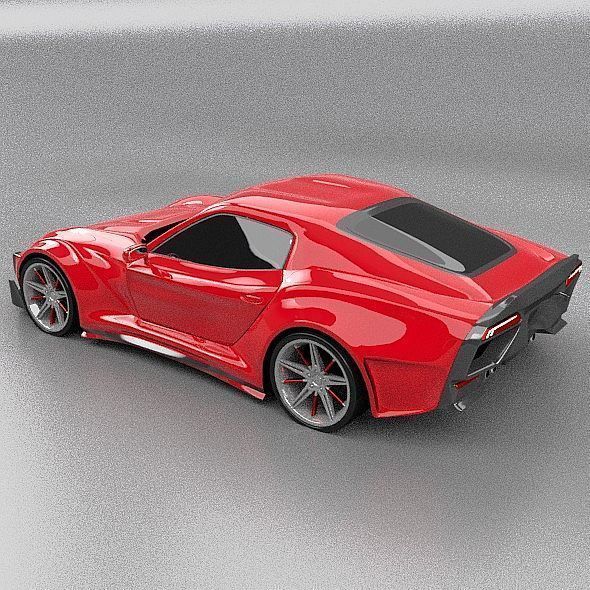 Retrone sportscar concept 3D model_4
