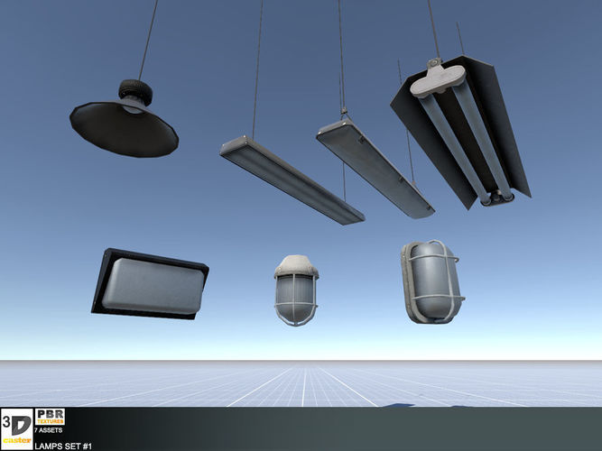 Lamps Set 1 Low-poly 3D model
