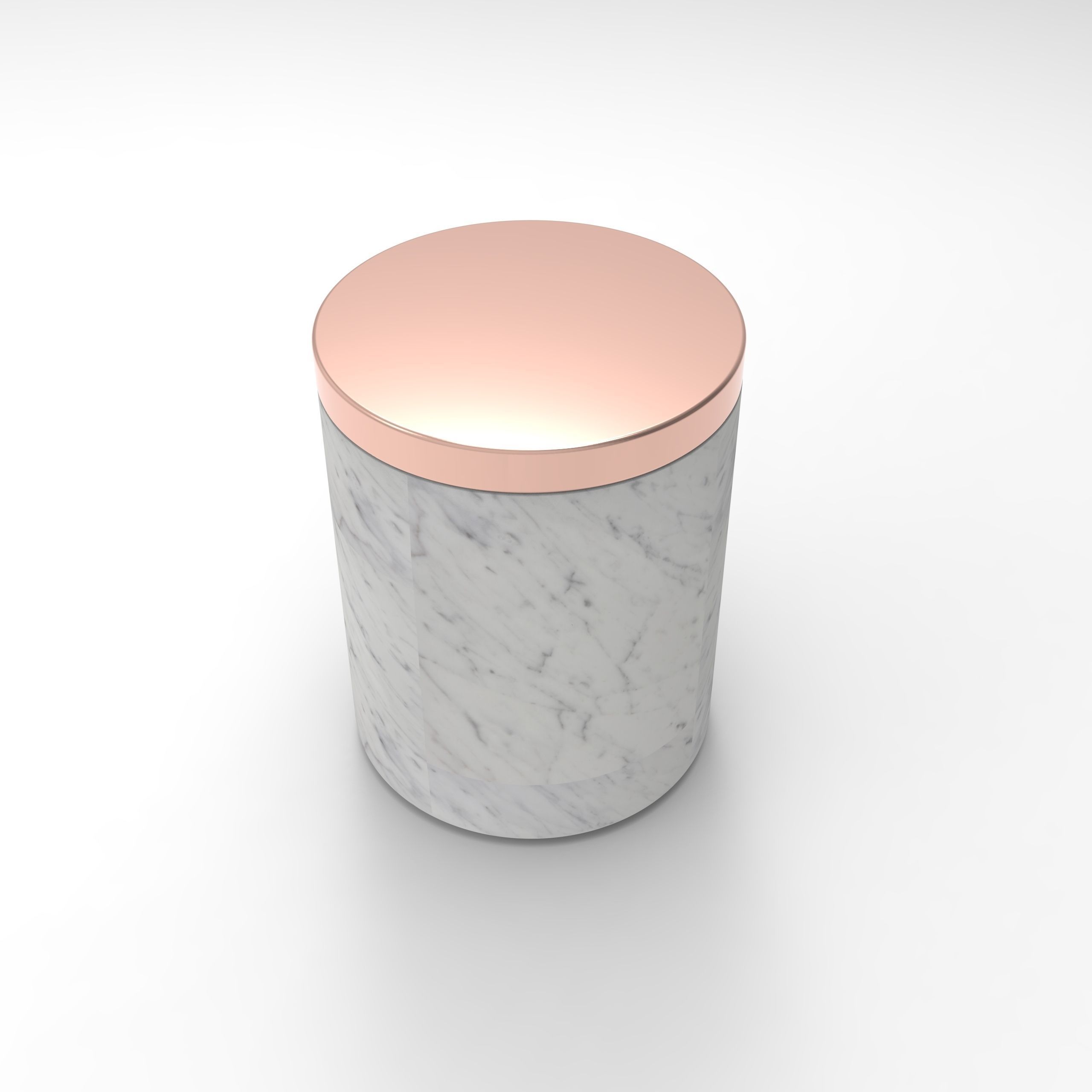 Carrara White Marble Candle Vessel 3D print model