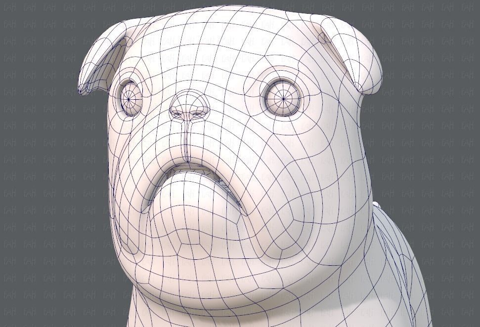 Dog base cartoonV04 Low-poly 3D model_42