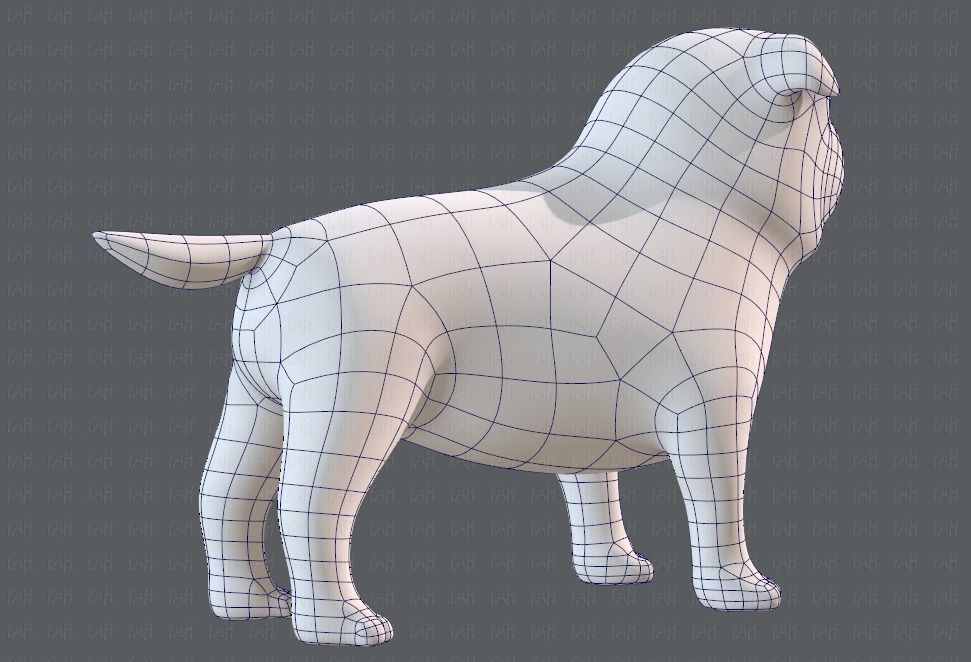 Dog base cartoonV04 Low-poly 3D model_40