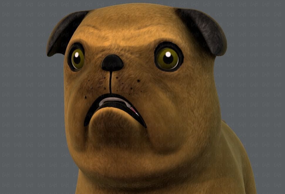 Dog base cartoonV04 Low-poly 3D model_41