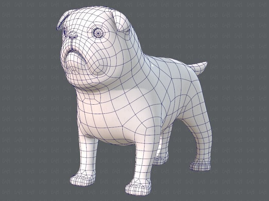 Dog base cartoonV04 Low-poly 3D model_38