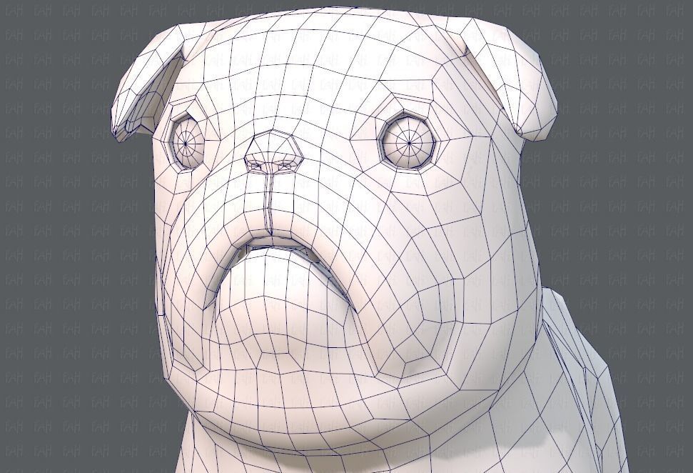 Dog base cartoonV04 Low-poly 3D model_44