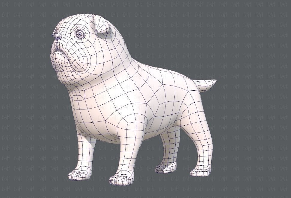 Dog base cartoonV04 Low-poly 3D model_16