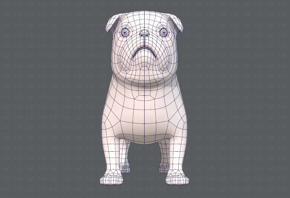 Dog base cartoonV04 Low-poly 3D model_9
