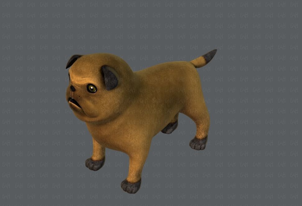 Dog base cartoonV04 Low-poly 3D model_24