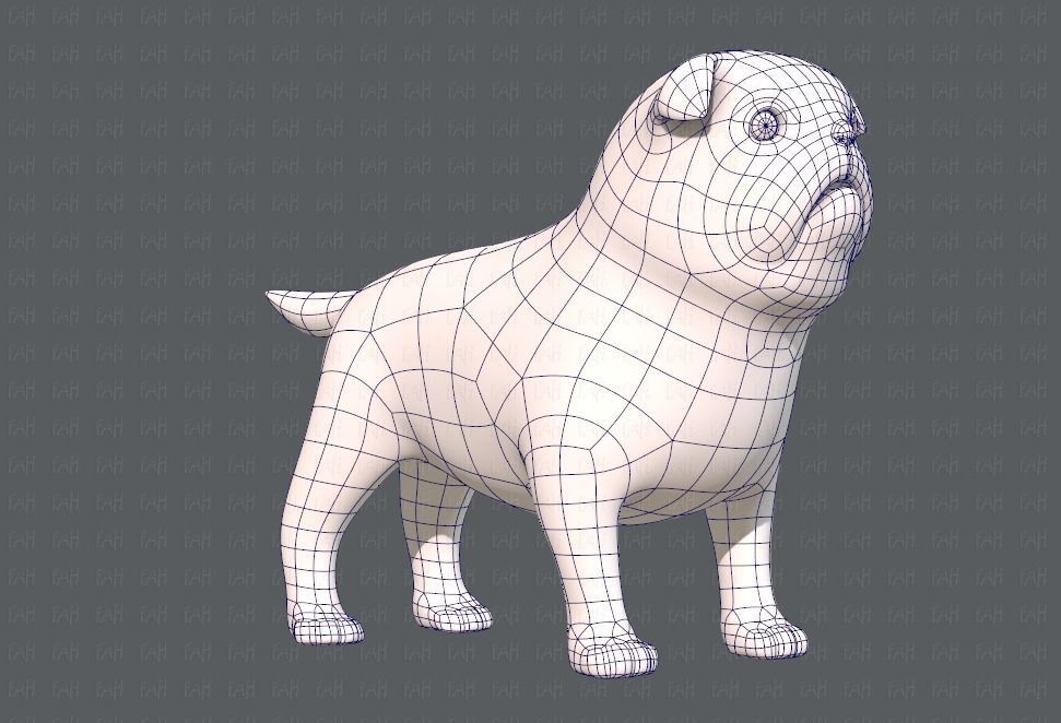 Dog base cartoonV04 Low-poly 3D model_10