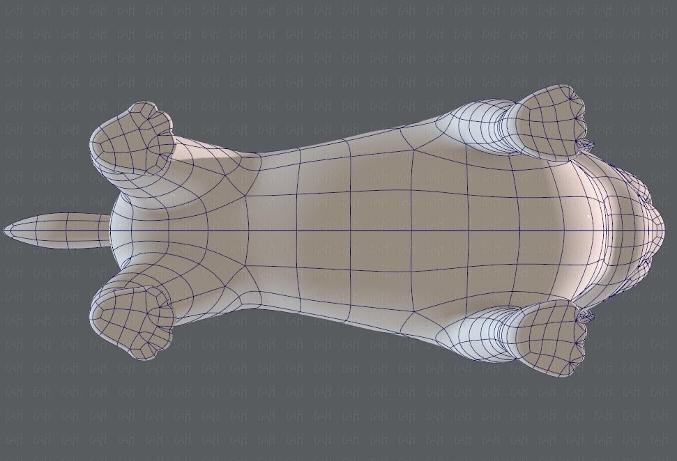 Dog base cartoonV04 Low-poly 3D model_36