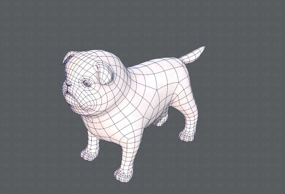 Dog base cartoonV04 Low-poly 3D model_32