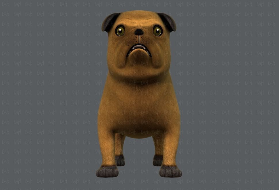 Dog base cartoonV04 Low-poly 3D model_1
