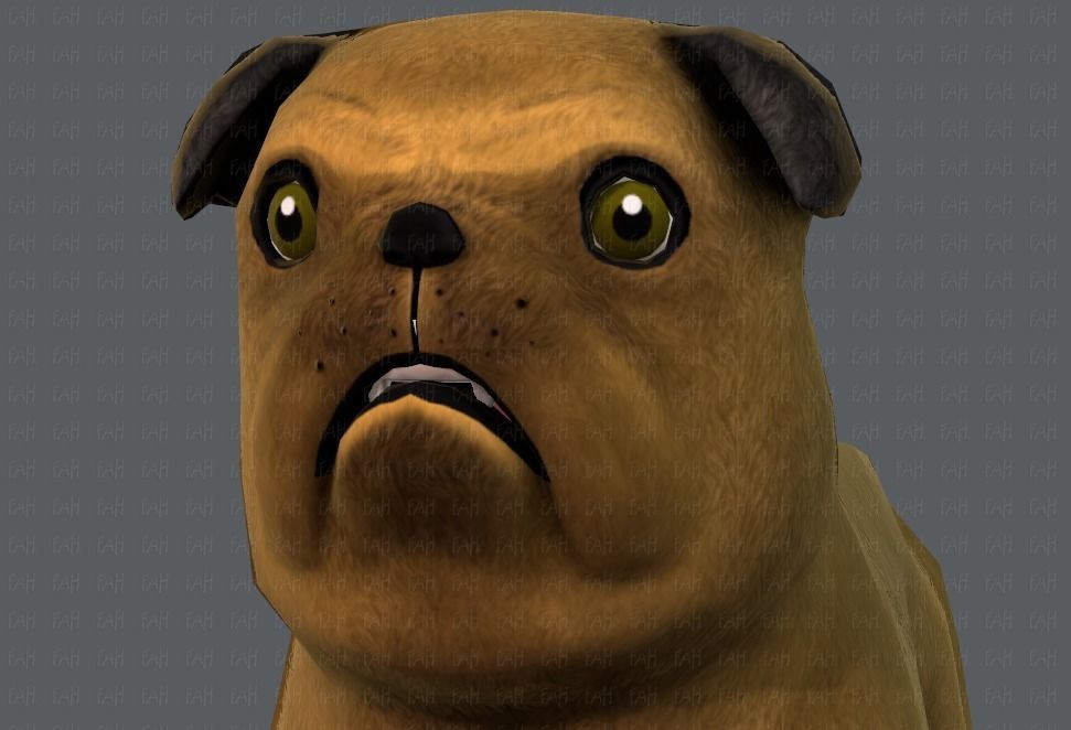 Dog base cartoonV04 Low-poly 3D model_43