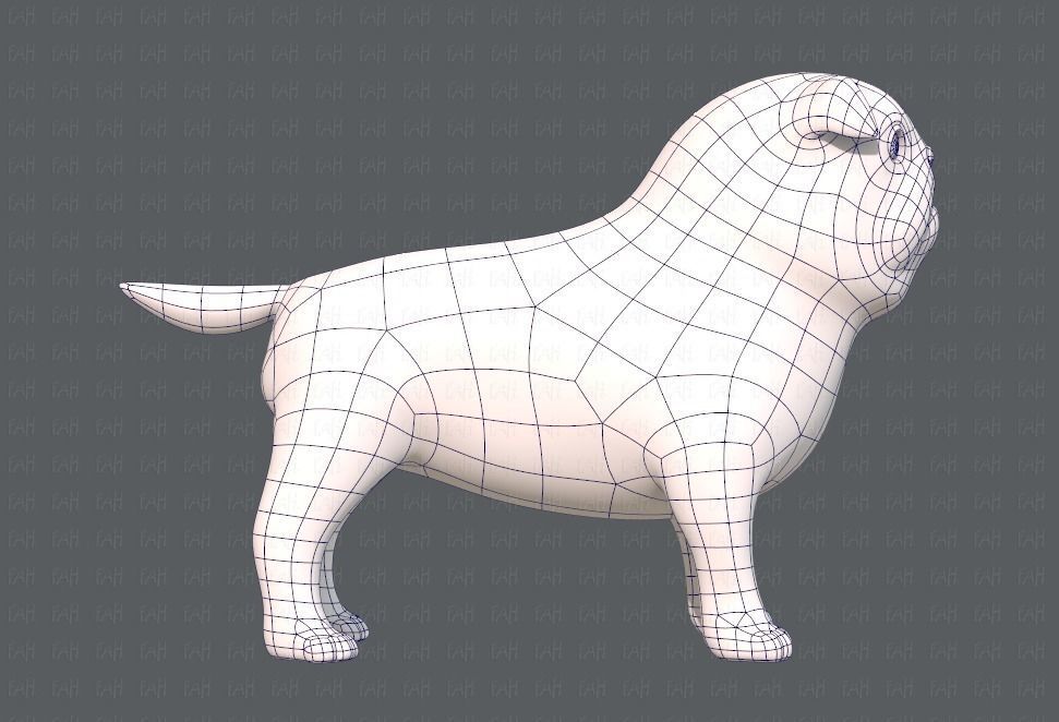 Dog base cartoonV04 Low-poly 3D model_11