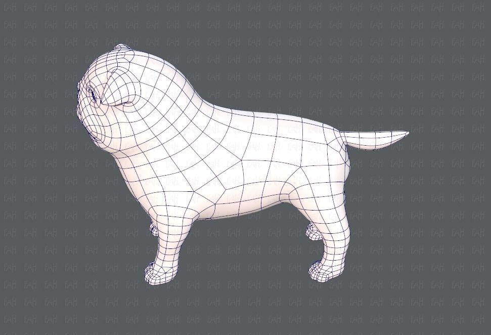 Dog base cartoonV04 Low-poly 3D model_31