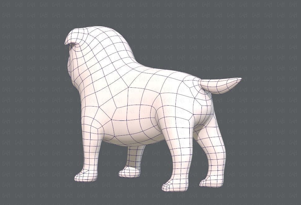 Dog base cartoonV04 Low-poly 3D model_14