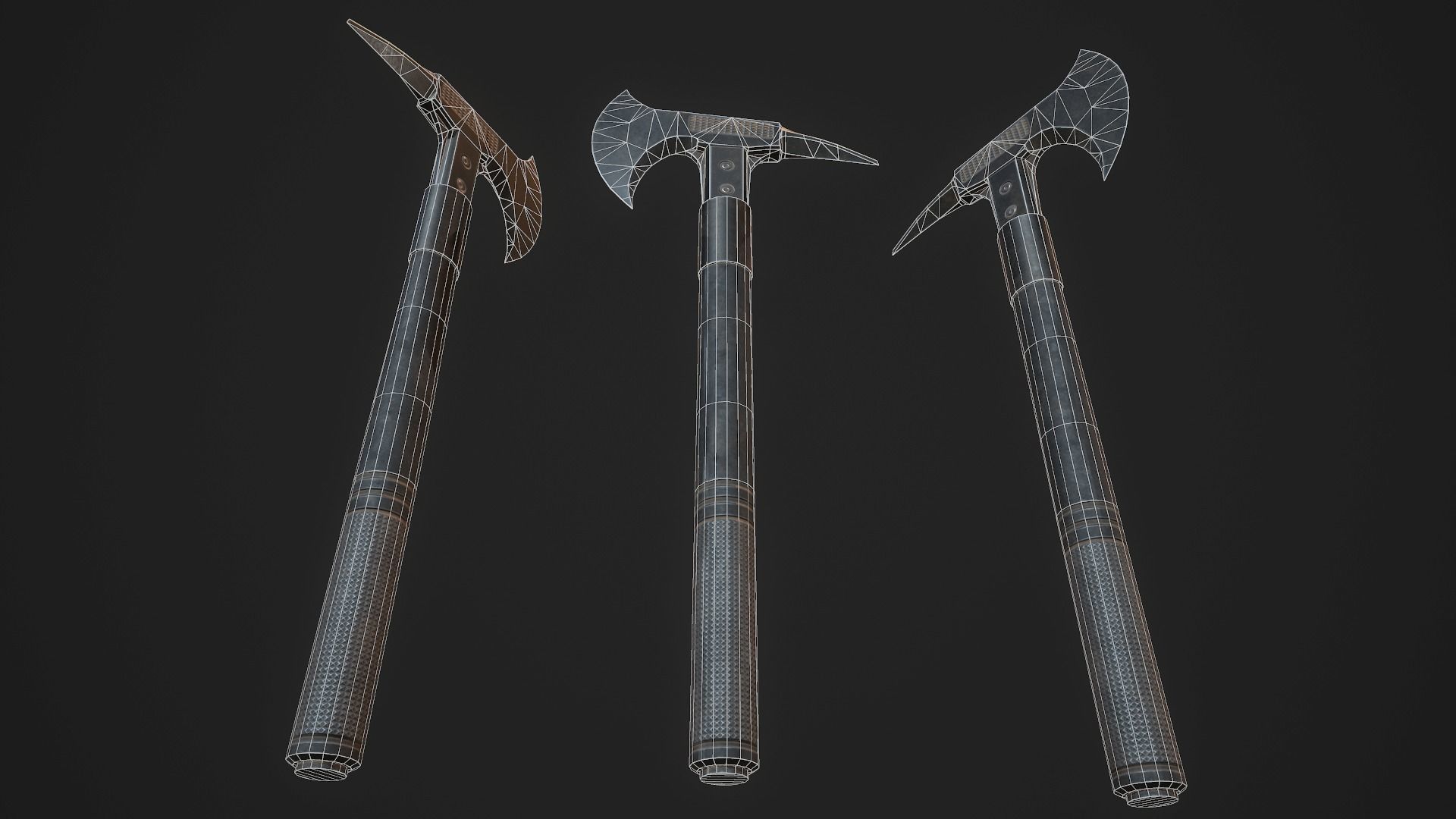 Modern Axe 02 Low-poly 3D model_4