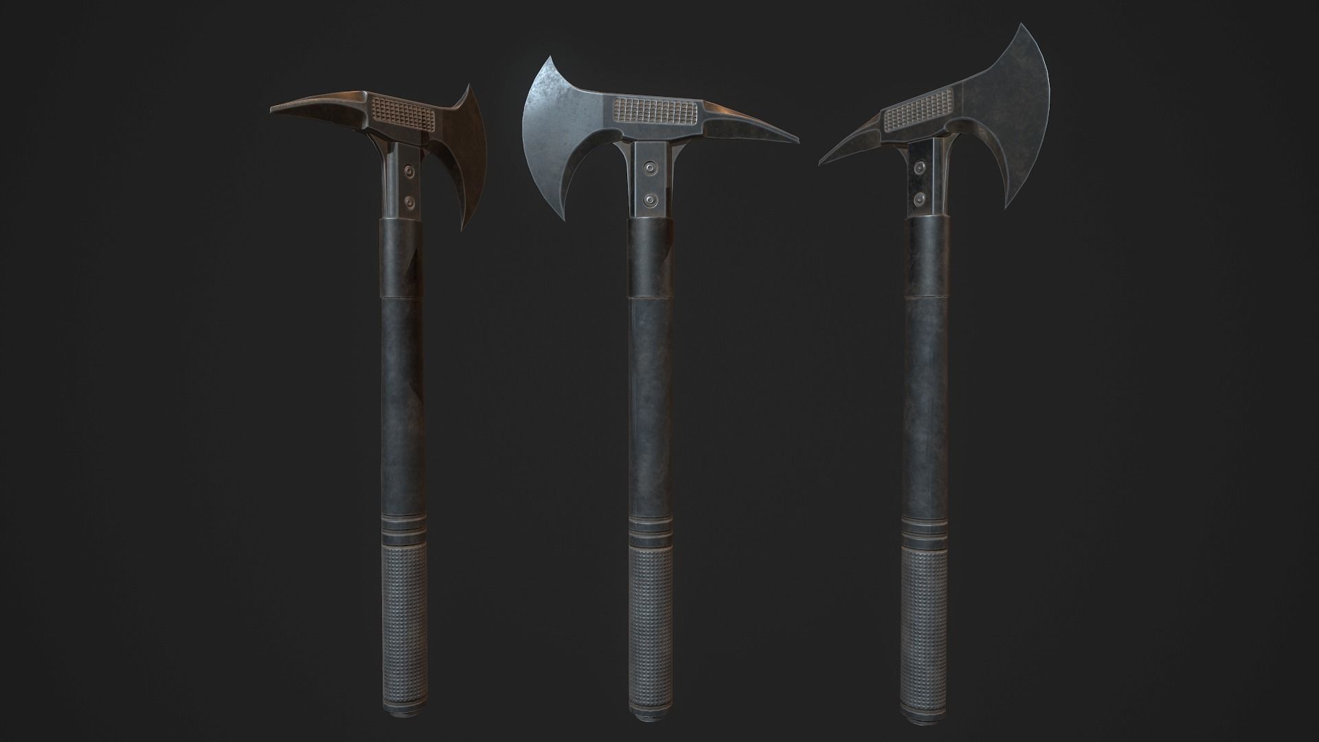 Modern Axe 02 Low-poly 3D model_2