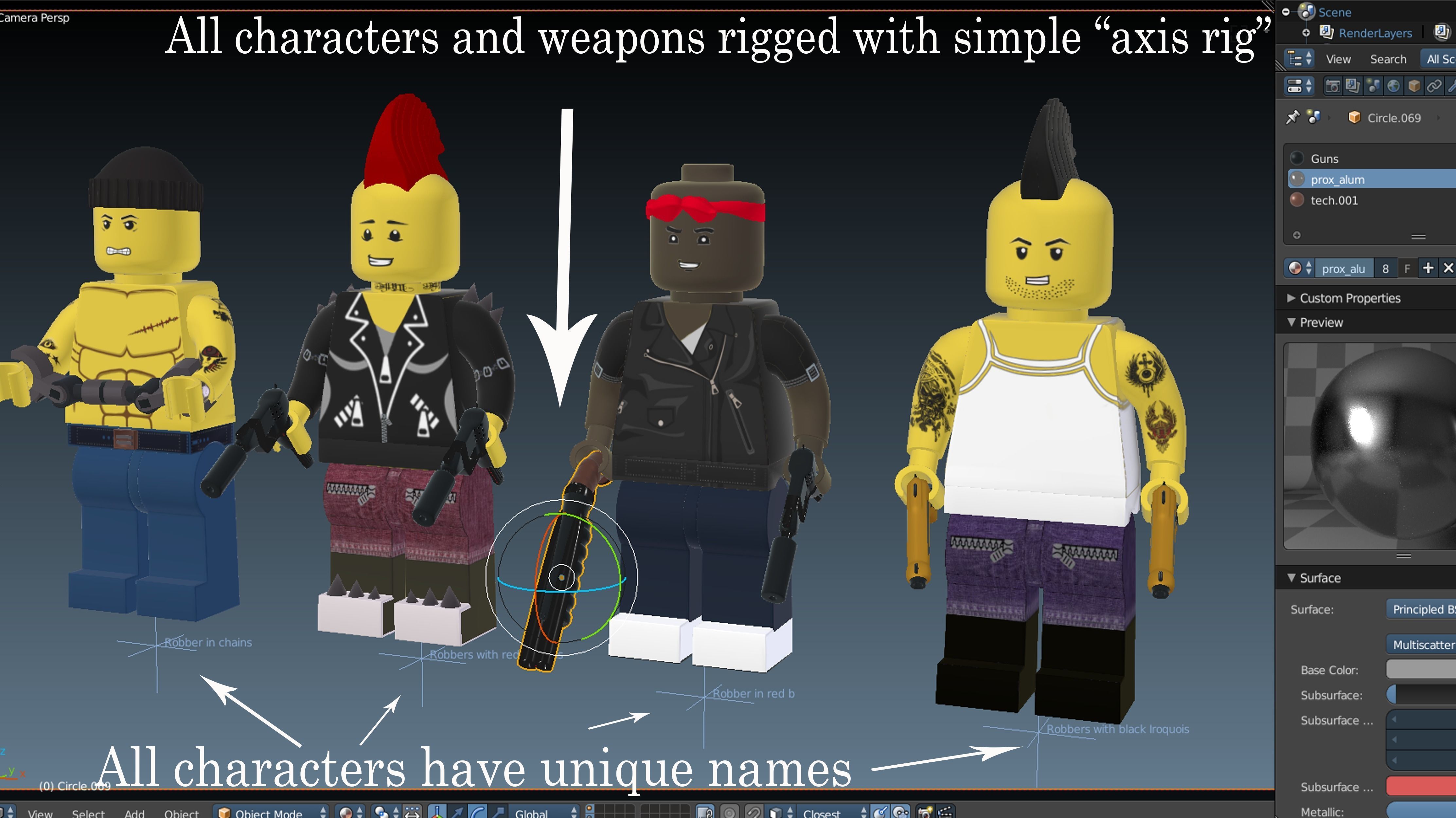 Lego Robbers mini Pack  3D model_4