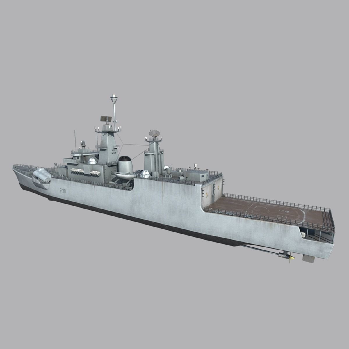 INS Godavari Frigate Low-poly 3D model_1