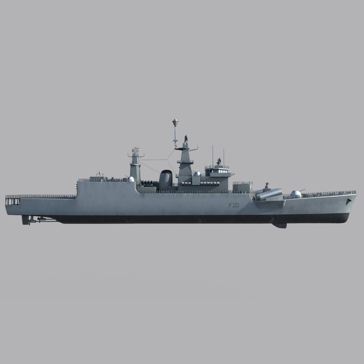 INS Godavari Frigate Low-poly 3D model_5
