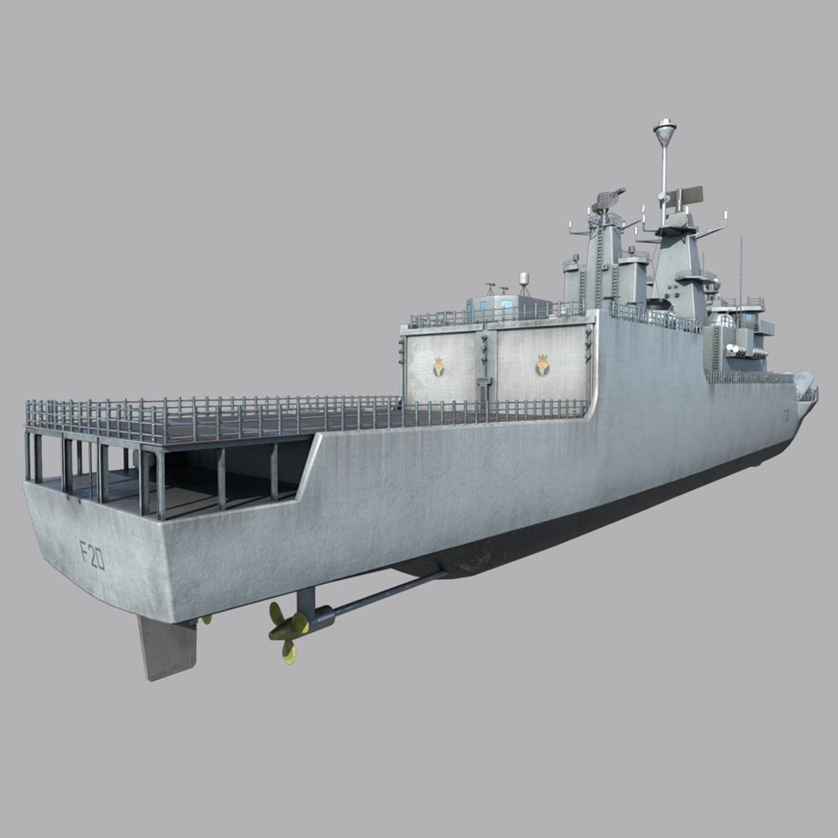 INS Godavari Frigate Low-poly 3D model_2