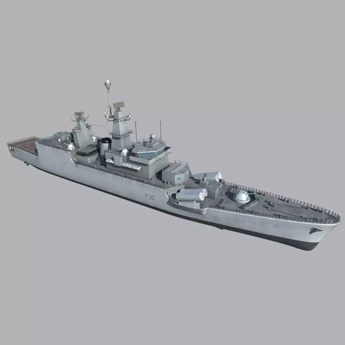 INS Godavari Frigate Low-poly 3D model_0