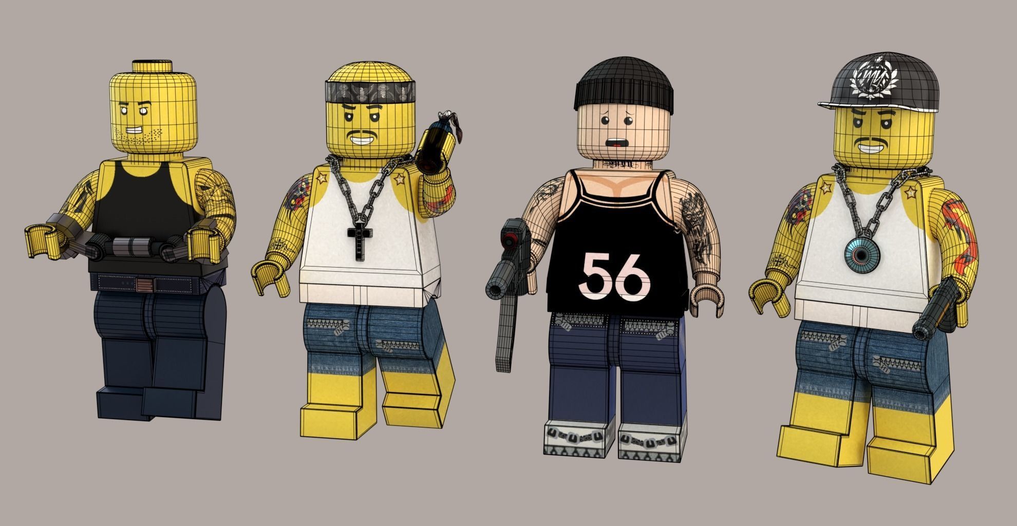 Lego Robbers mini Pack two 3D model_2