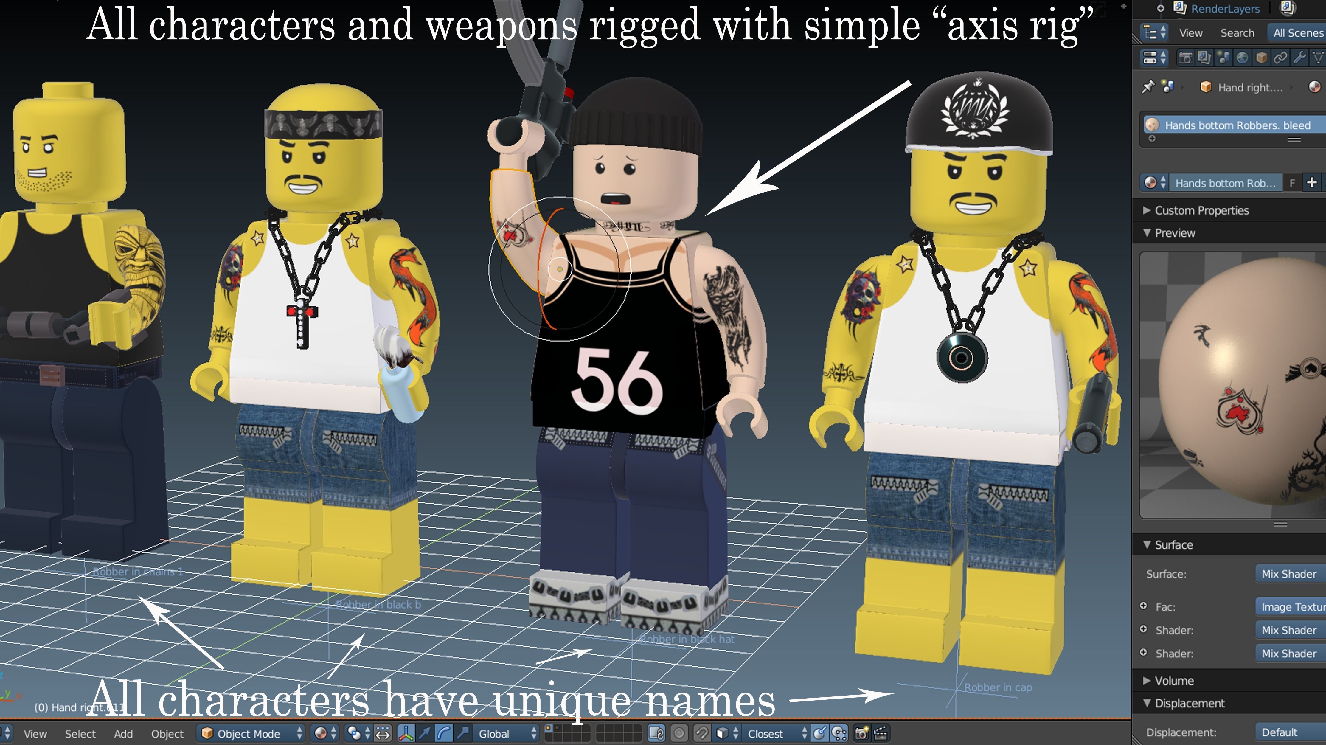 Lego Robbers mini Pack two 3D model_4