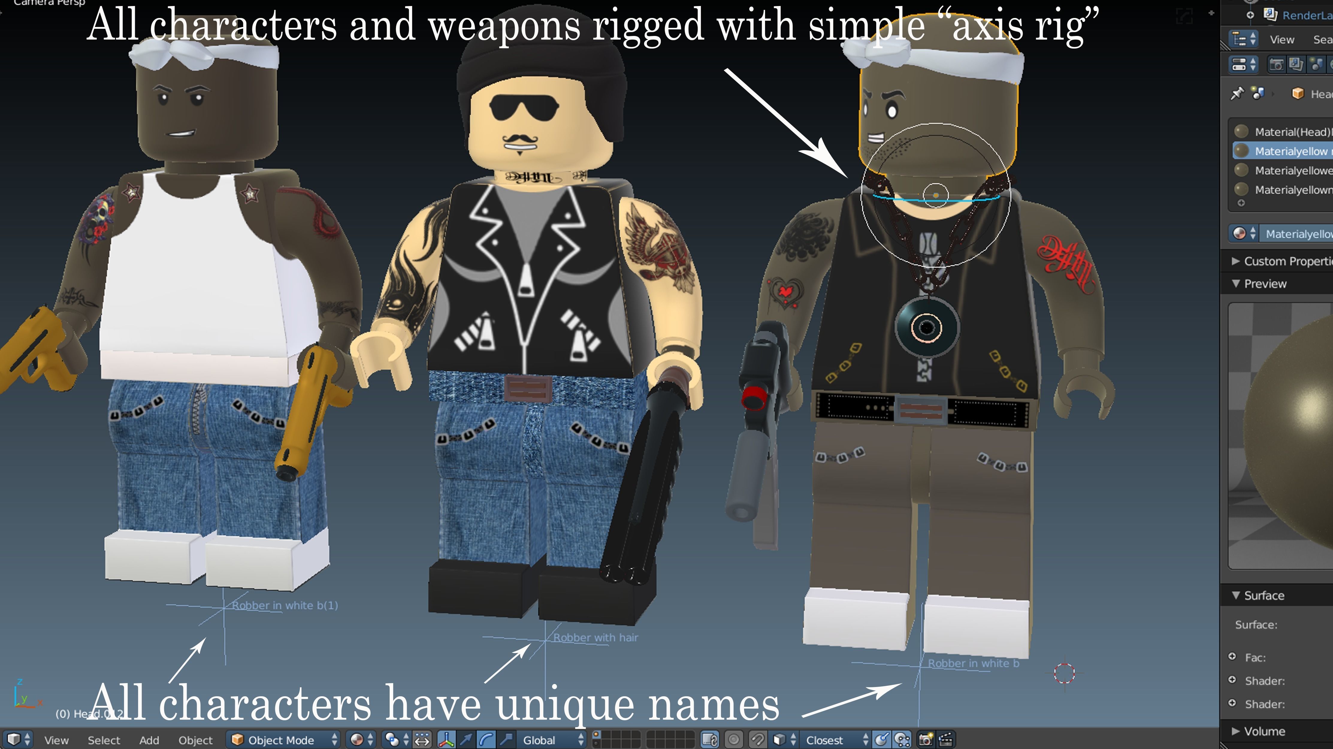 Lego Robbers mini Pack three 3D model_4