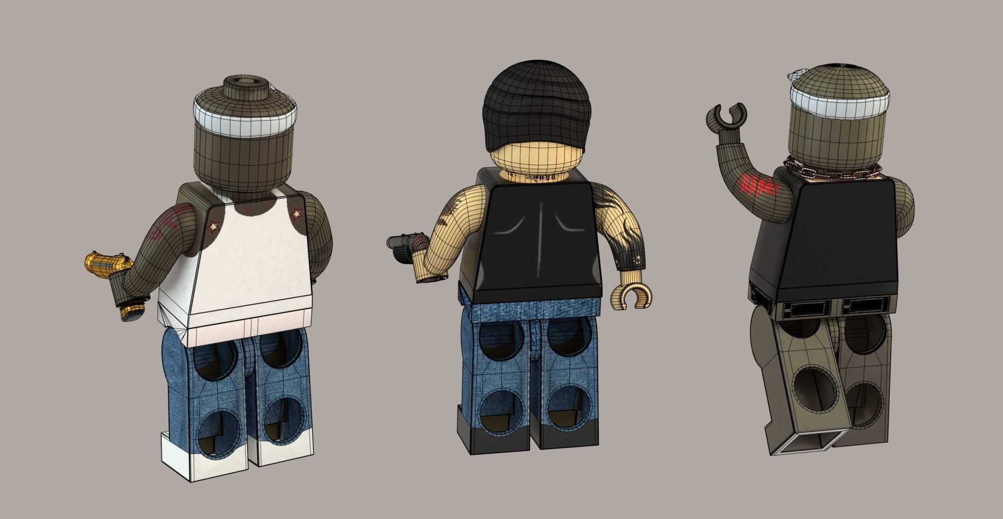 Lego Robbers mini Pack three 3D model_3