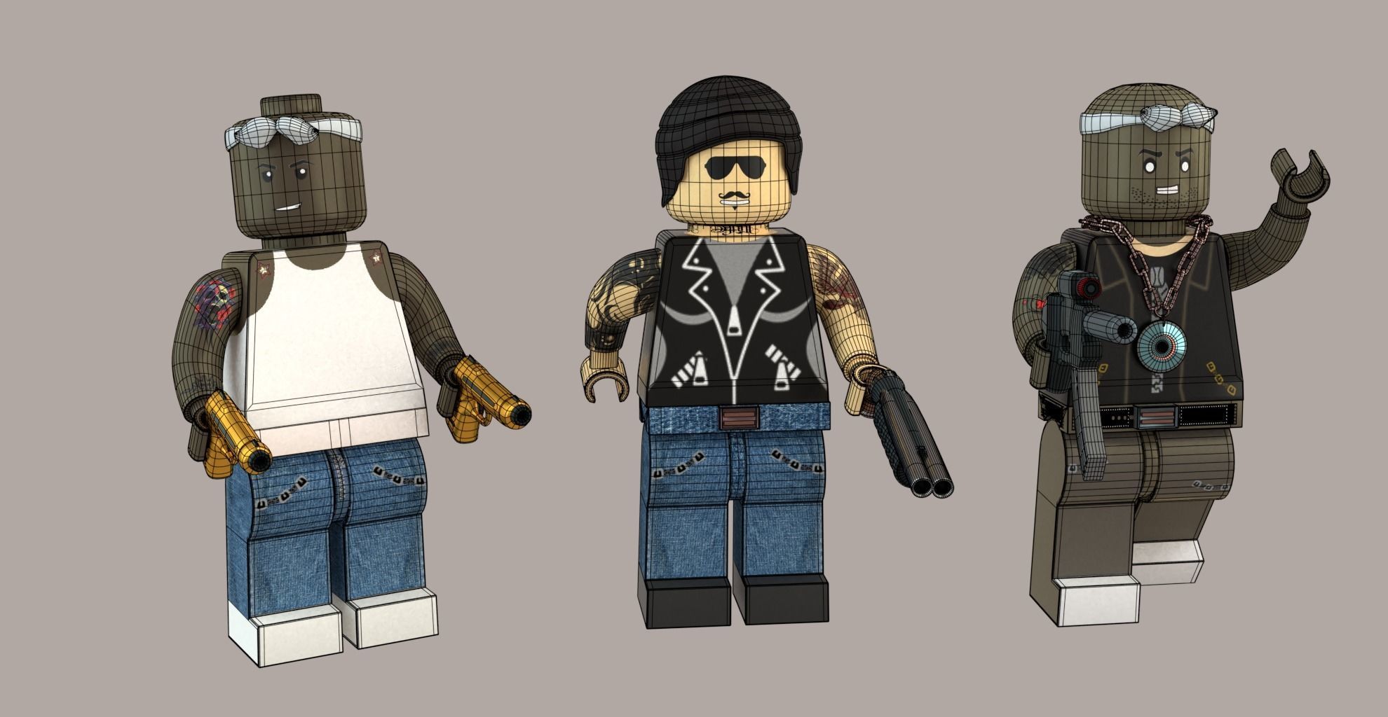 Lego Robbers mini Pack three 3D model_2