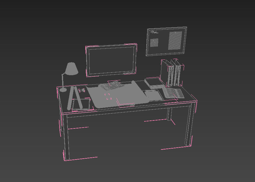 Office set architect 3D model_2