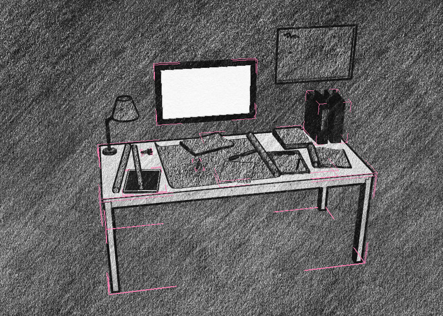 Office set architect 3D model_3