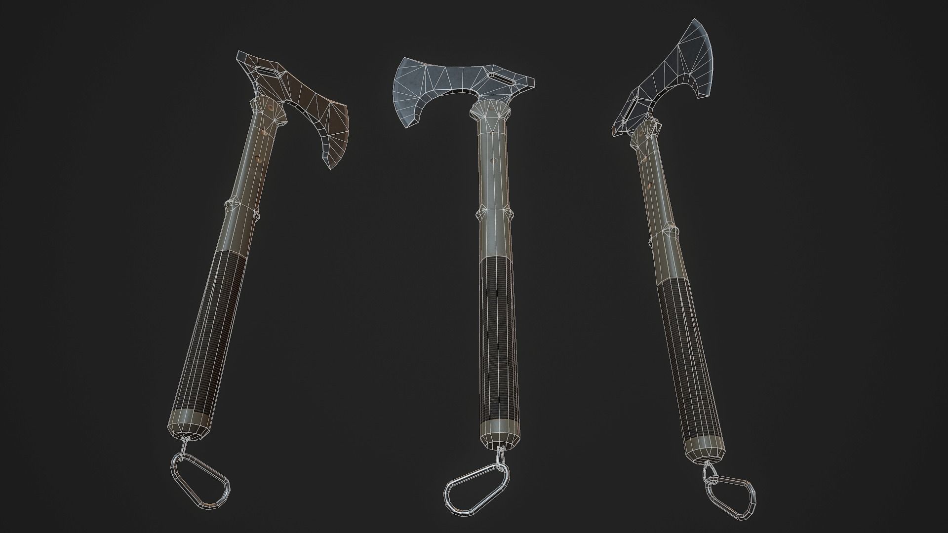Modern Axe 03 Low-poly 3D model_4