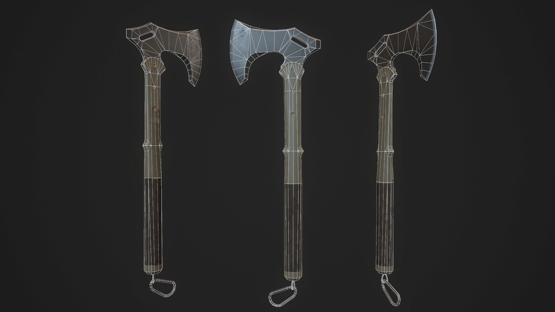 Modern Axe 03 Low-poly 3D model_2