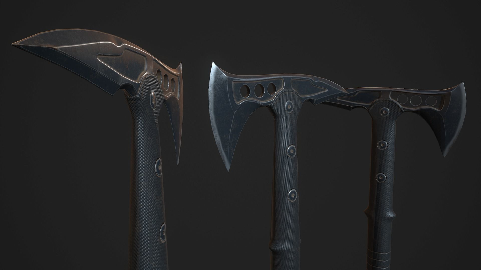Modern Axe 04 Low-poly 3D model_5